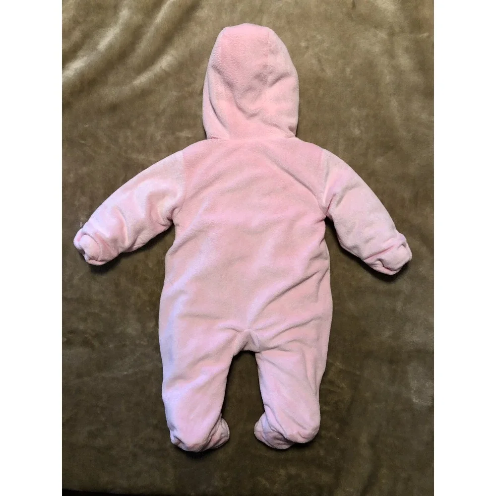 Disney Baby Snowsuit Girls 3/6 Mos Winnie The Pooh Pink EUC Beautiful soft